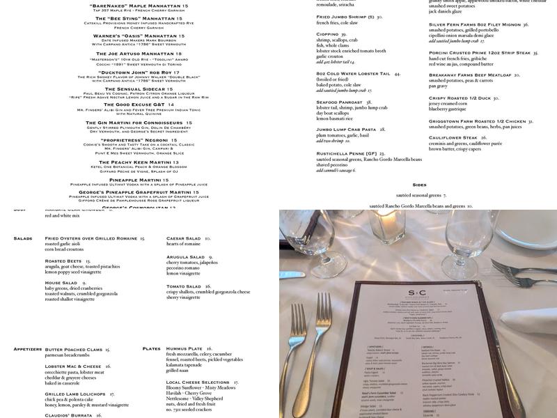 Steve & Cookie's By the Bay Menu