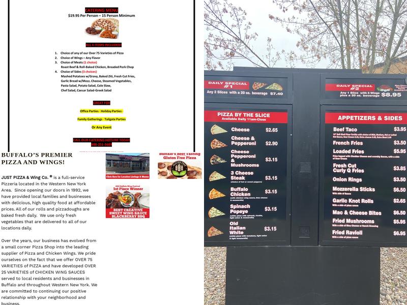Just Pizza & Wing Co. Menu