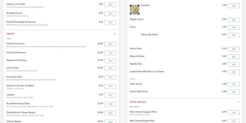 Highland Laddie Menu