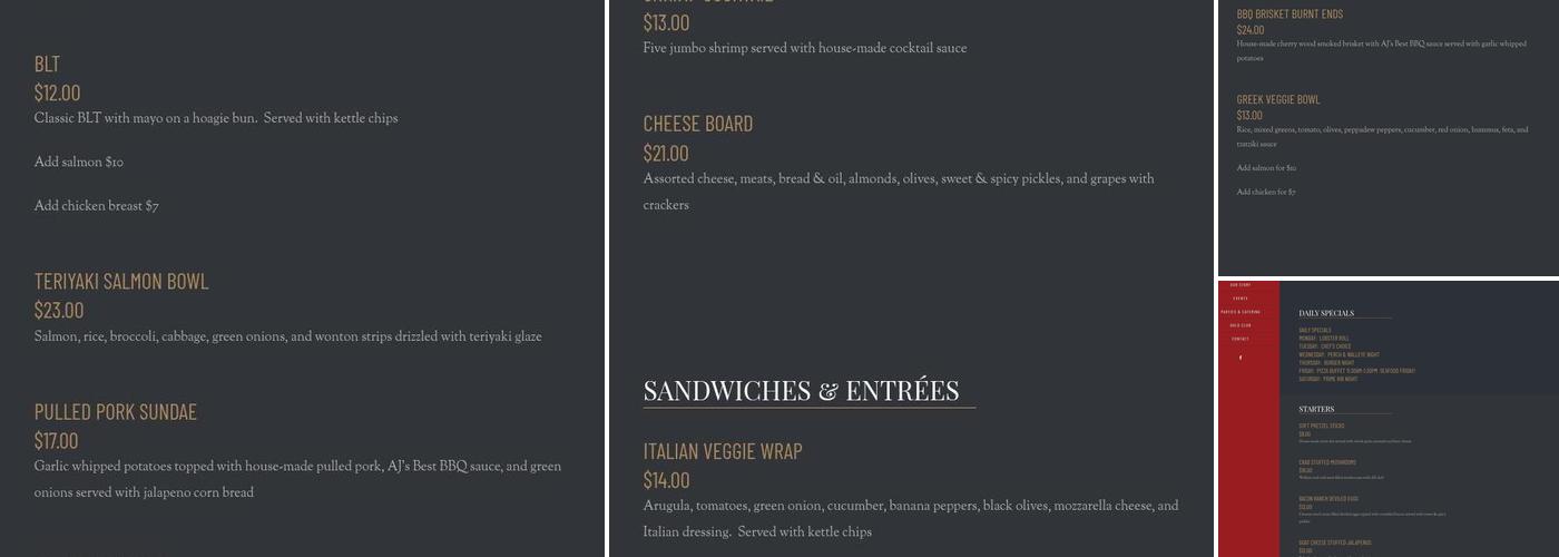 The Vault Wine Bar Menu