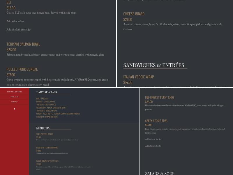 The Vault Wine Bar Menu