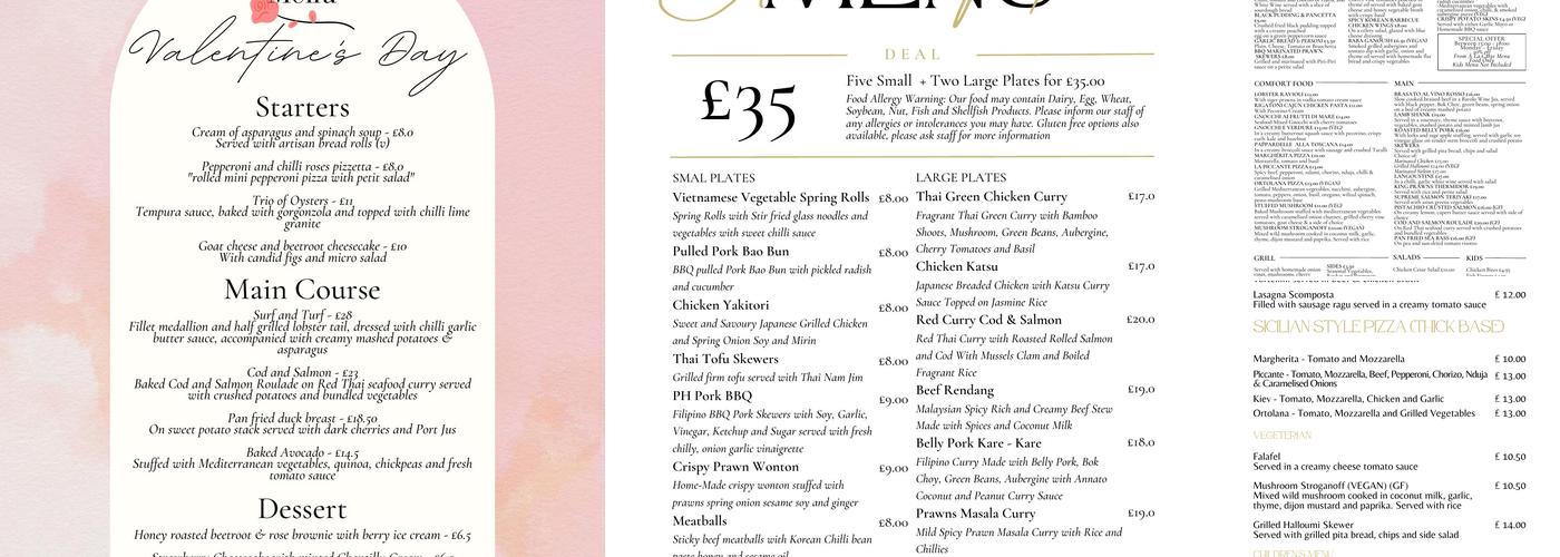 The Biddick Inn Menu