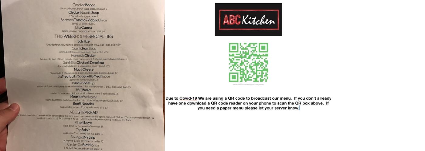 ABC Kitchen Menu