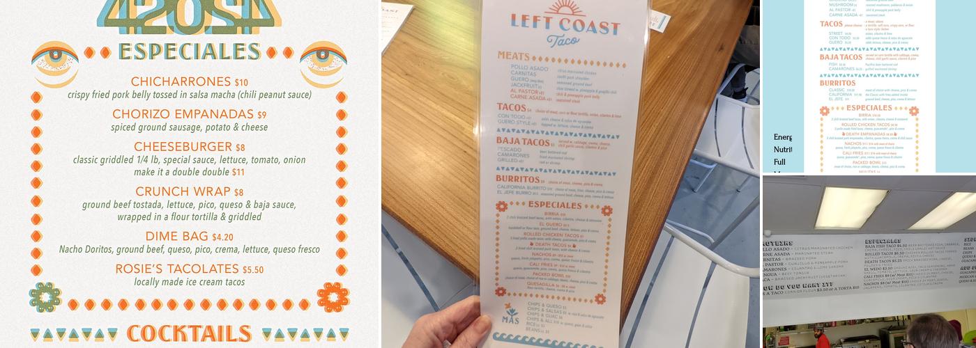 Left Coast Taco Menu