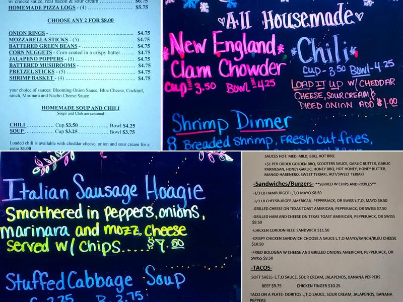 Scooters Menu