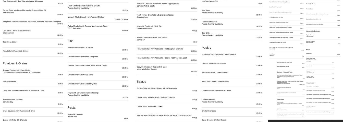 A Taste of Distinction Menu