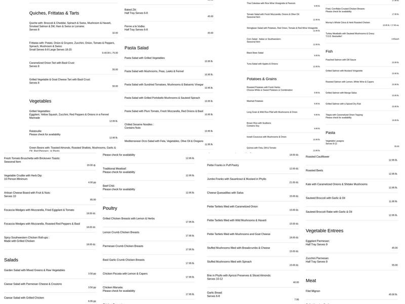 A Taste of Distinction Menu