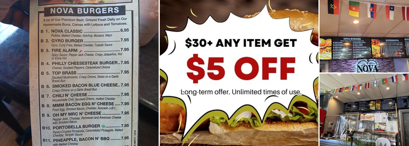 Nova Burger Grill and Cafe Menu