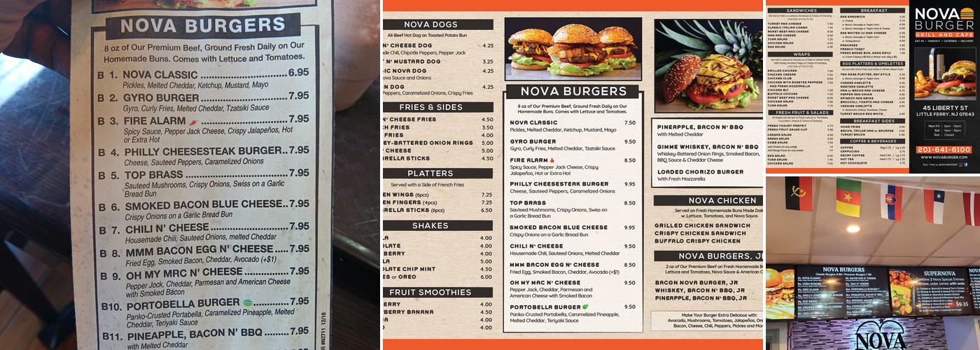 NOVA BURGER Menu