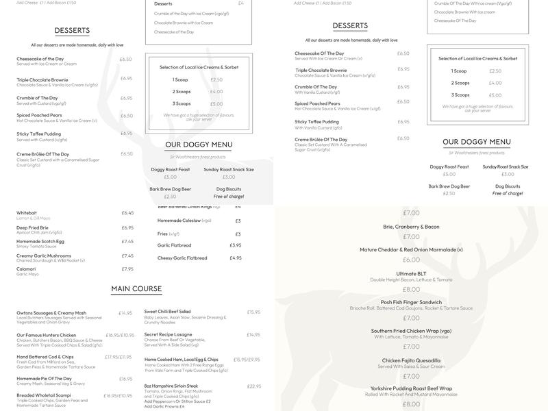 The Hunters Inn Menu
