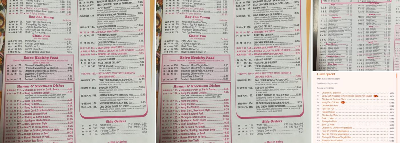A1 Kings Buffet Menu