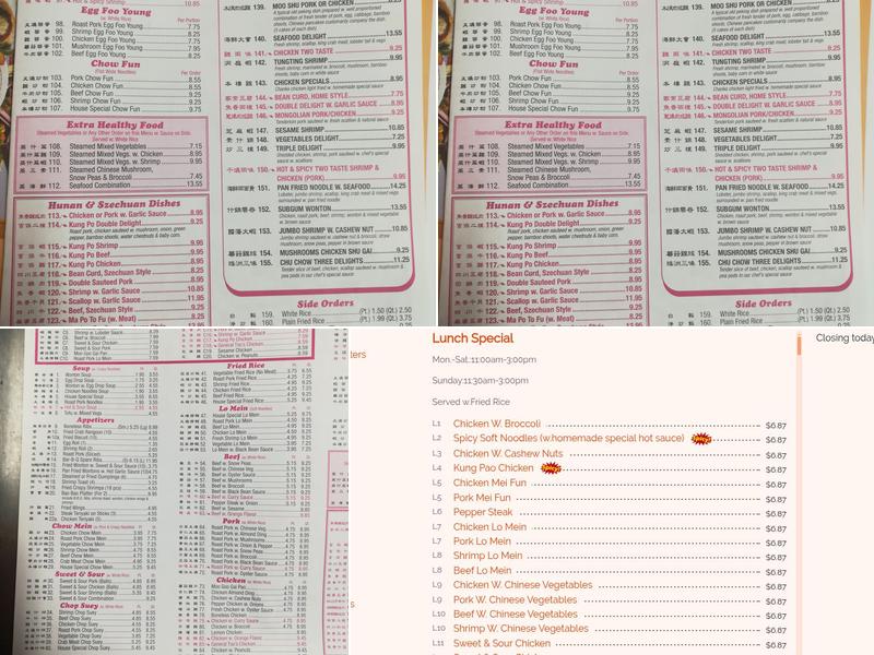 A1 Kings Buffet Menu