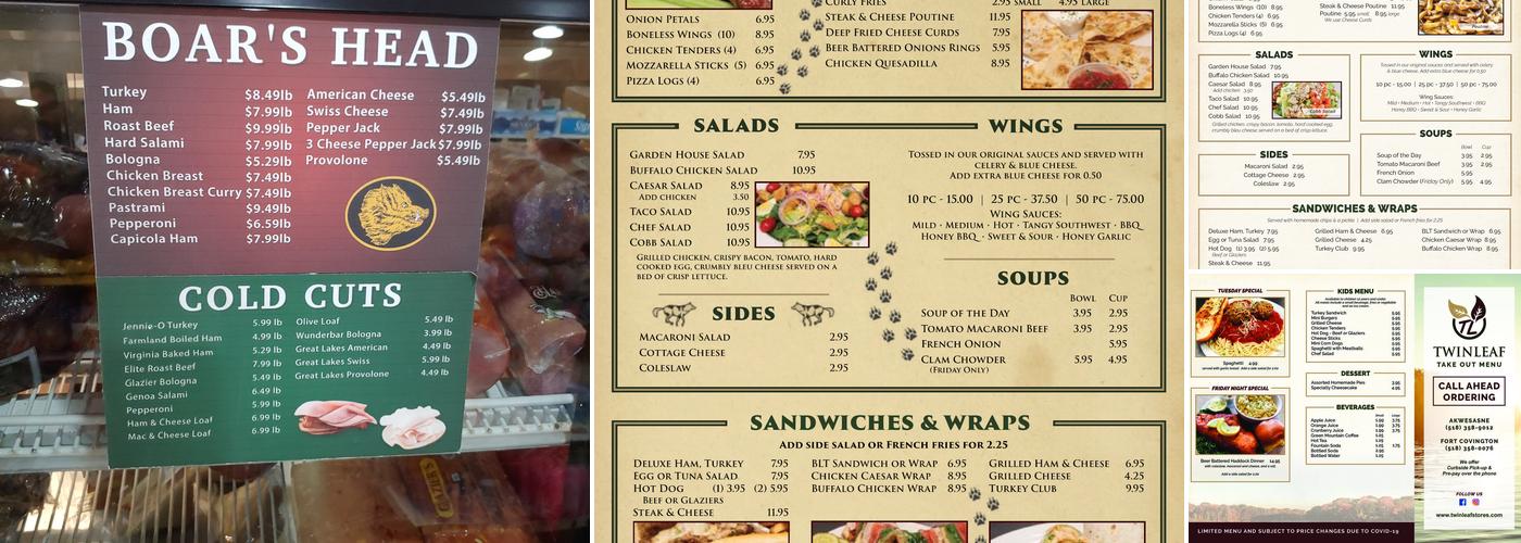 Twinleaf Fort Covington Menu