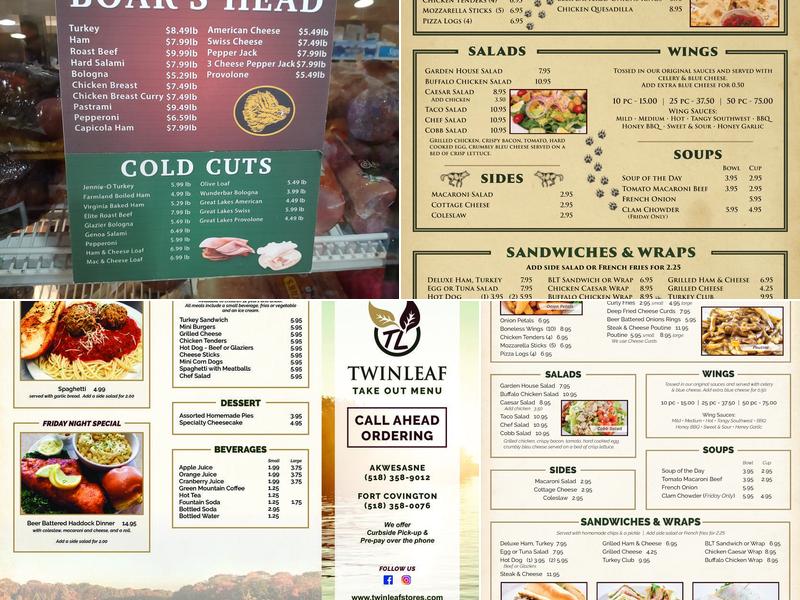 Twinleaf Fort Covington Menu
