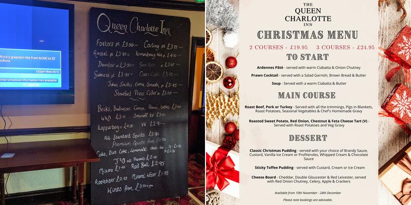 The Queen Charlotte Inn Menu
