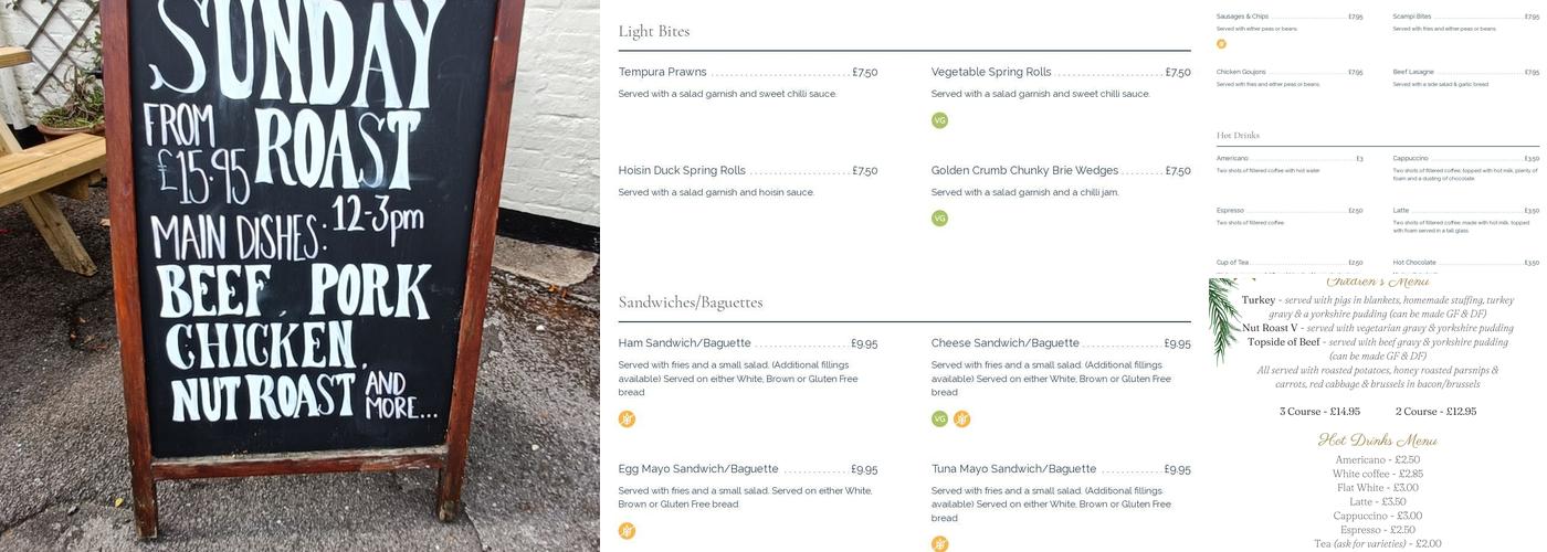 The Rampant Cat Menu