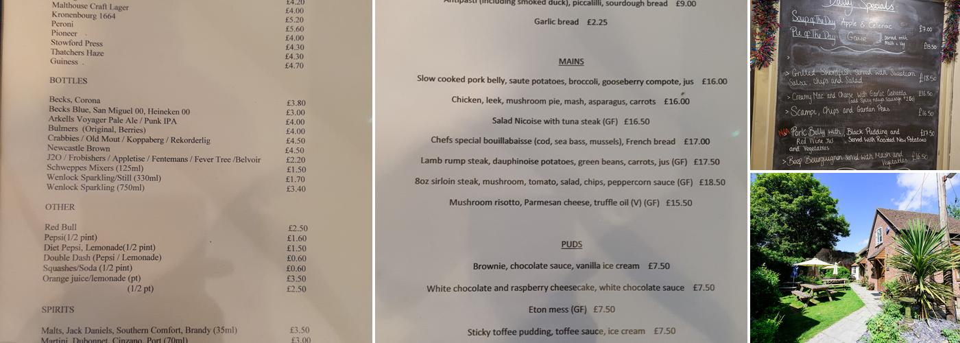 Ye Olde Red Lion Menu