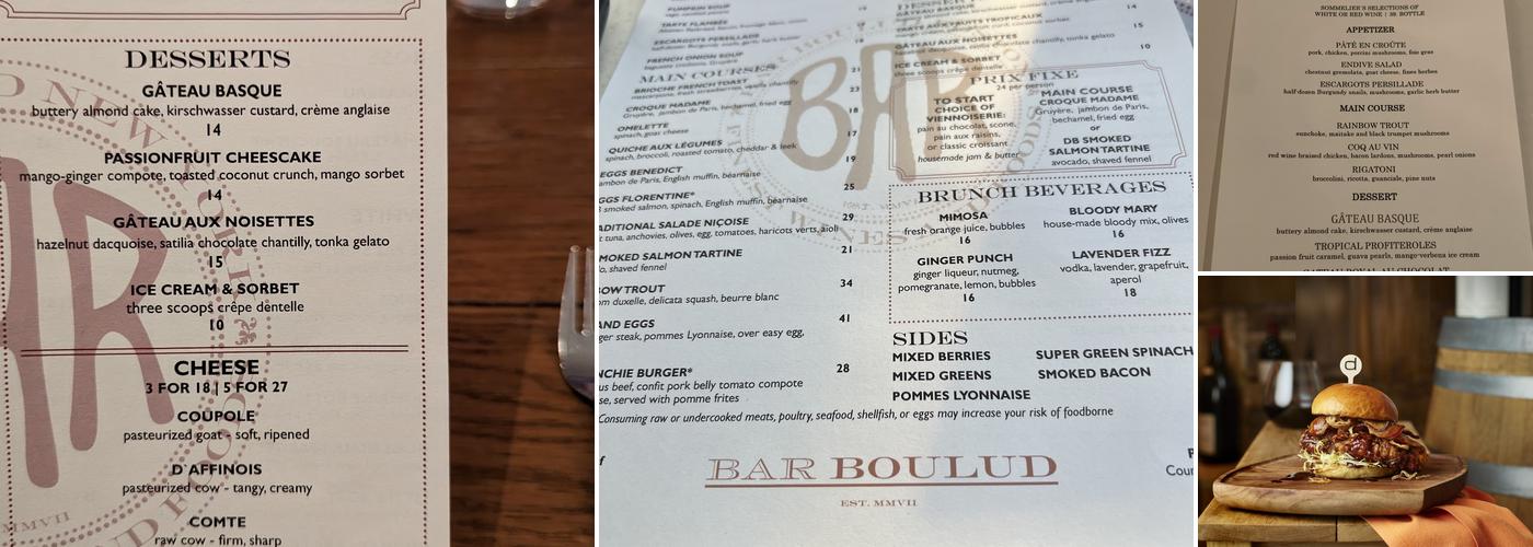 Bar Boulud Menu
