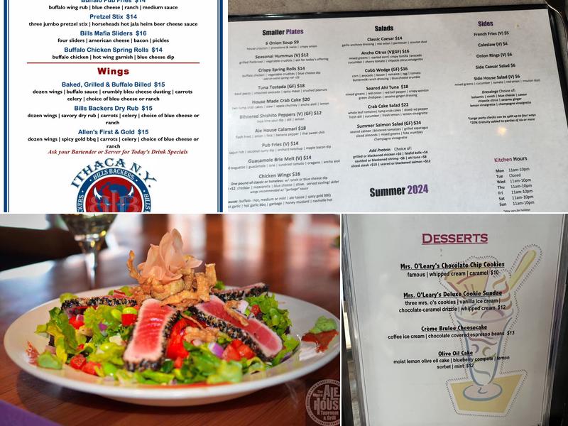 Ithaca Ale House Menu