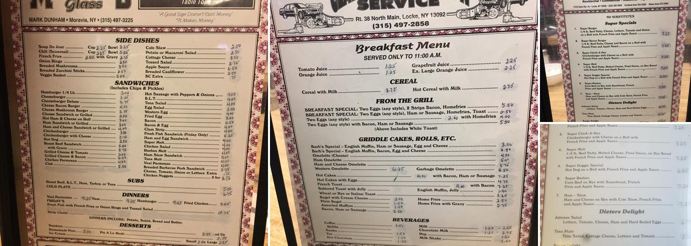 Barb's Diner Menu