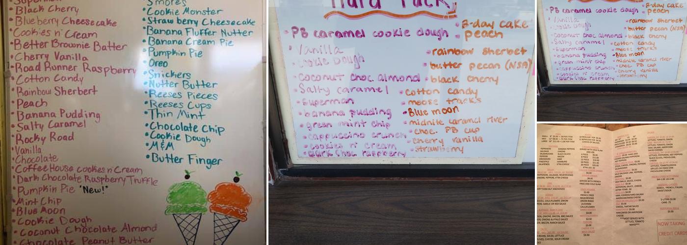 Whistle Stop Pizza Menu