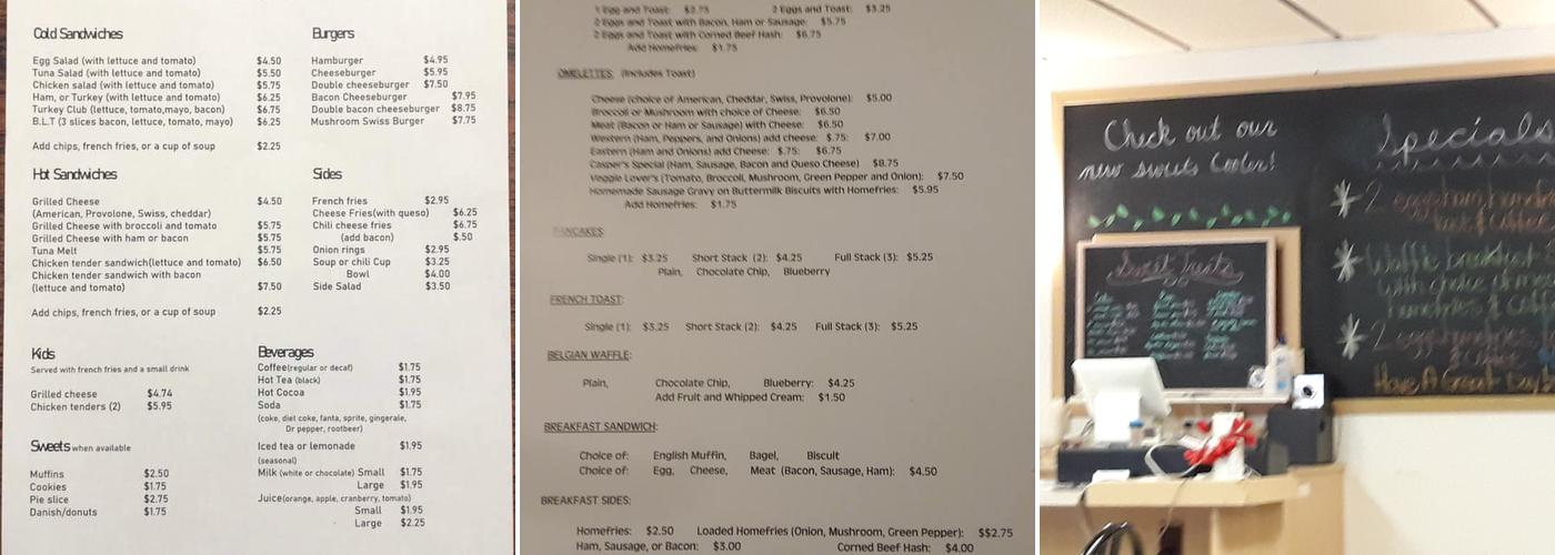Casper's Menu