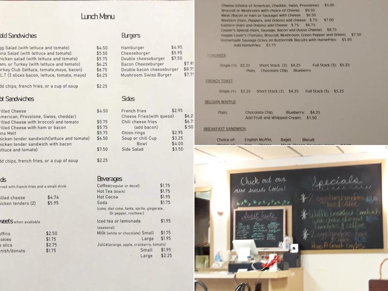 Casper's Menu