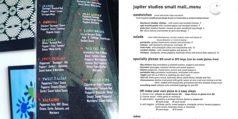 Jupiter Event Center Menu