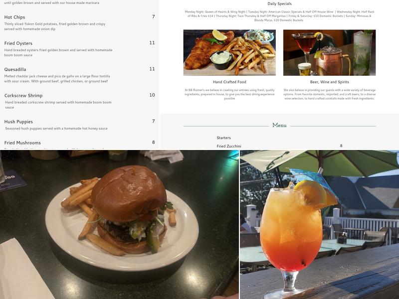 B B Rooners Menu