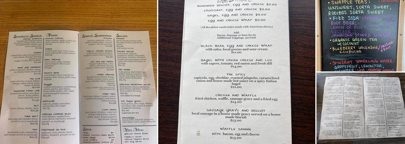 The Elf In The Oak Menu