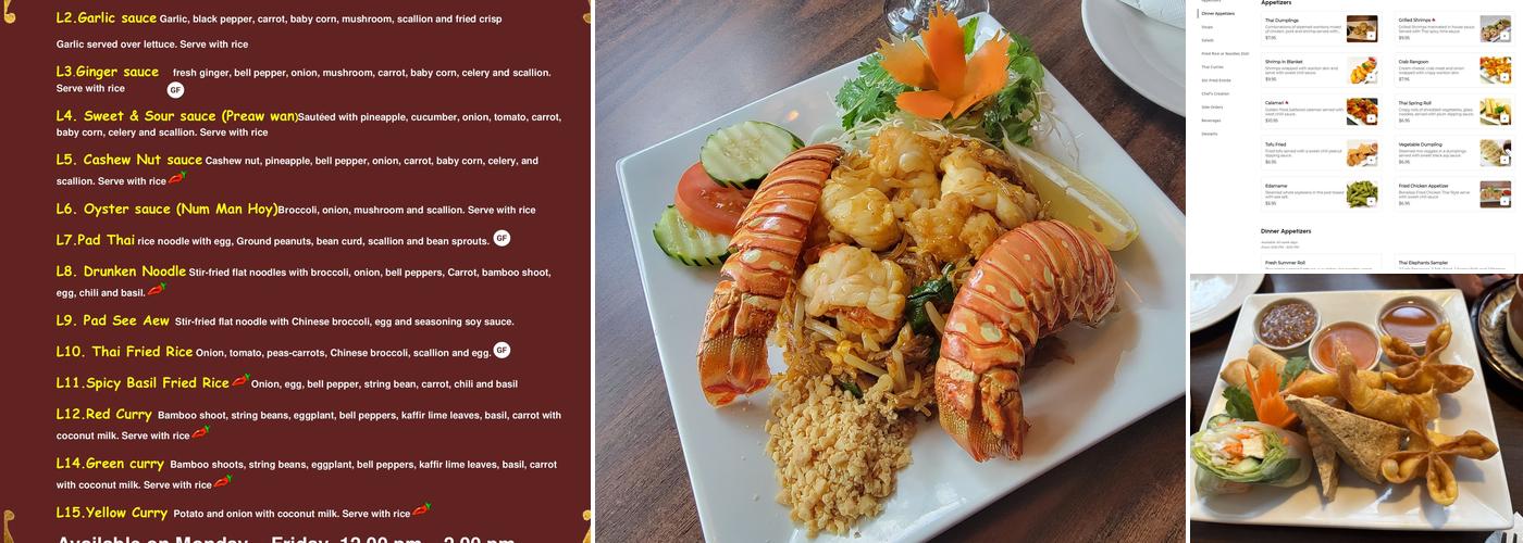 Thai Elephants Menu