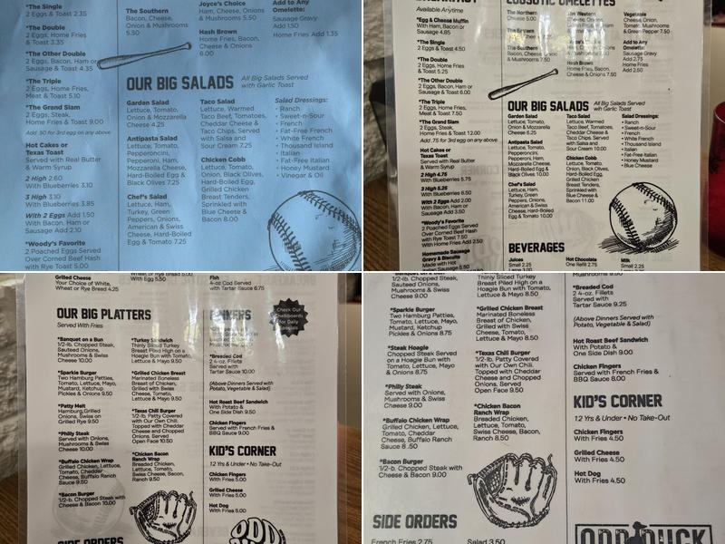 Woodys Menu