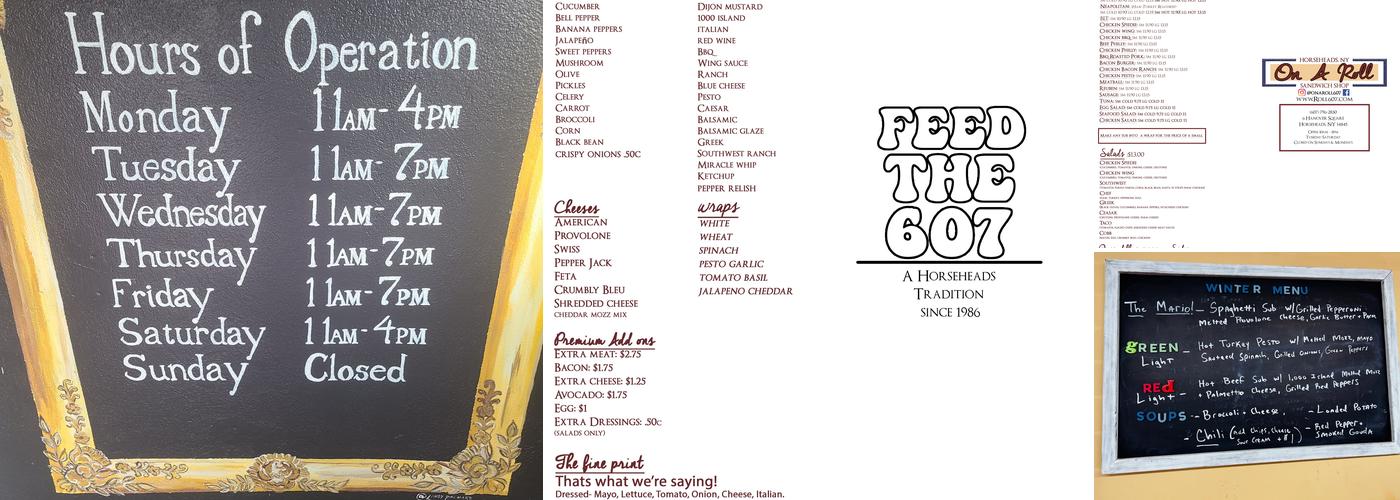 On a Roll Menu