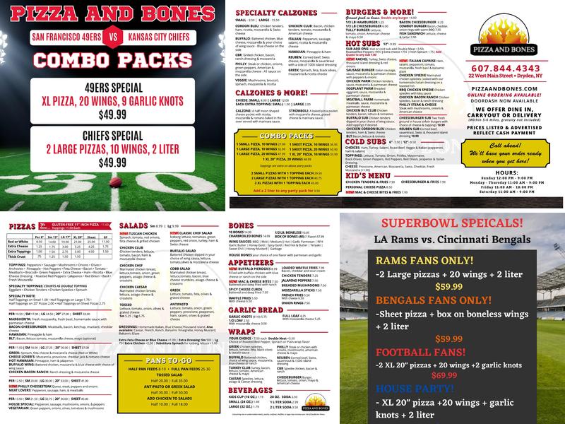 Pizza And Bones Menu