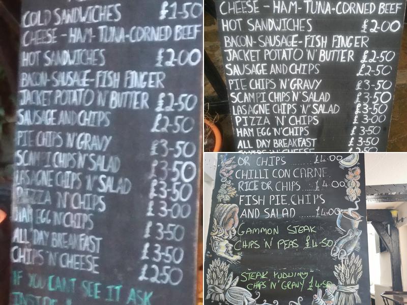 The Coach and Horses Menu