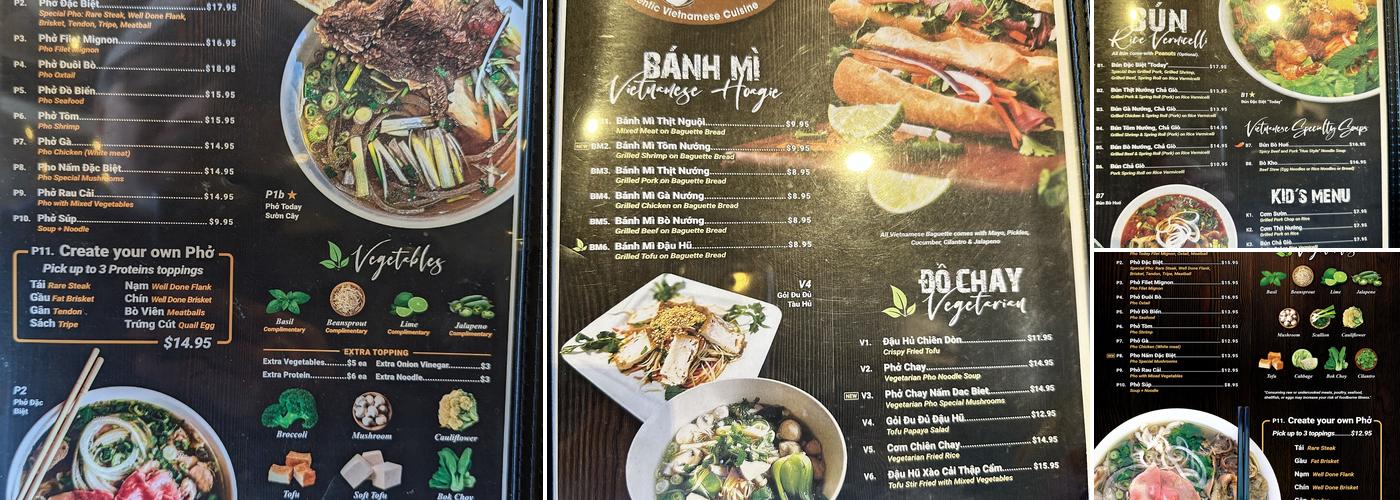 Pho Today Bridgewater Menu