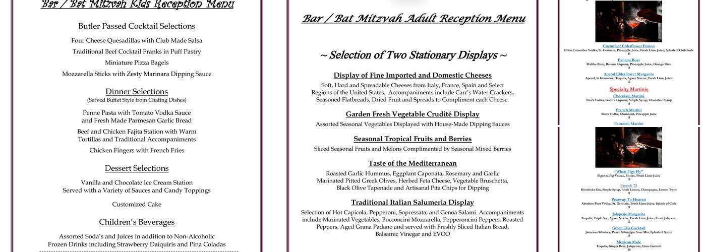 Smoke Rise Village Inn Menu