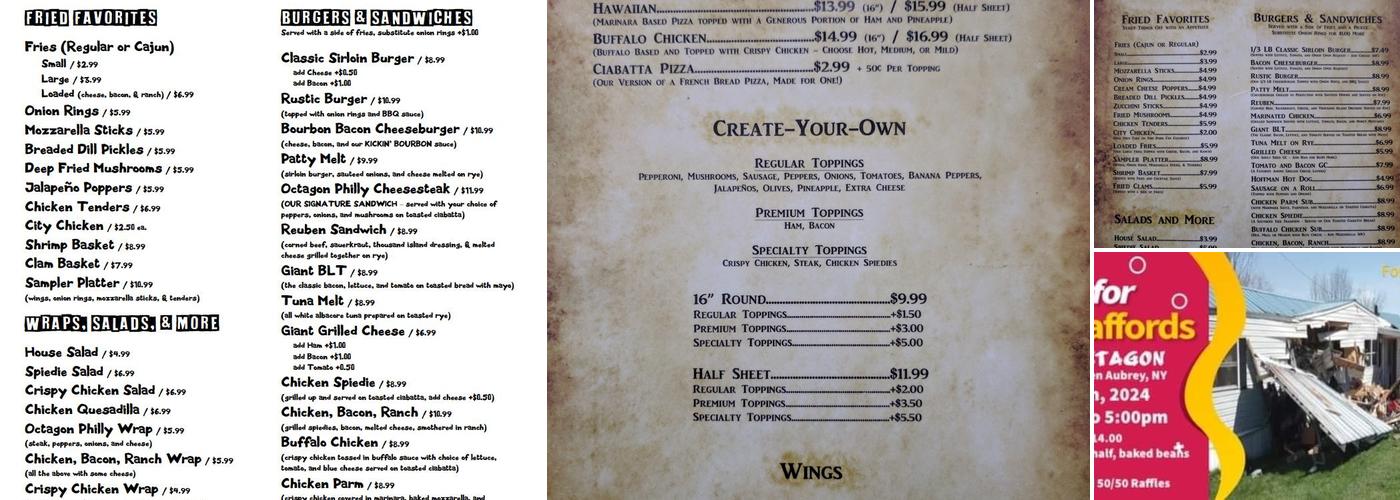Octagon Inn Menu