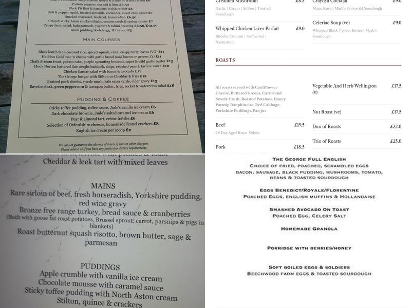 The George Inn Menu