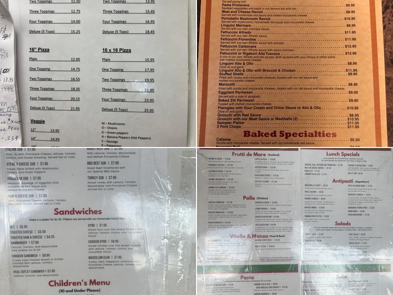 Smiley's Ristorante & Pizzeria Menu