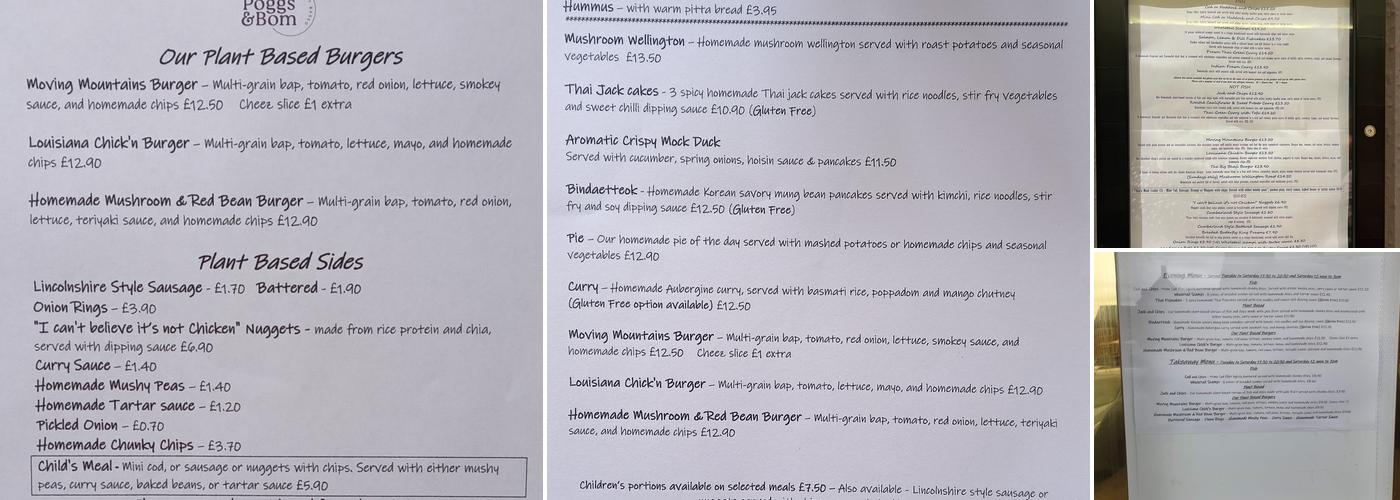 The Red Lion, Deddington (Poggs & Bom) Menu