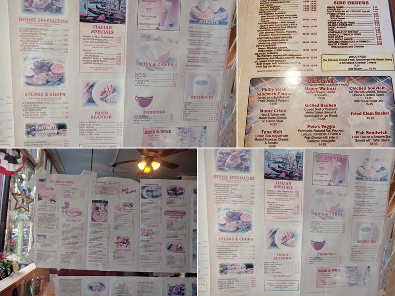Pete's Menu