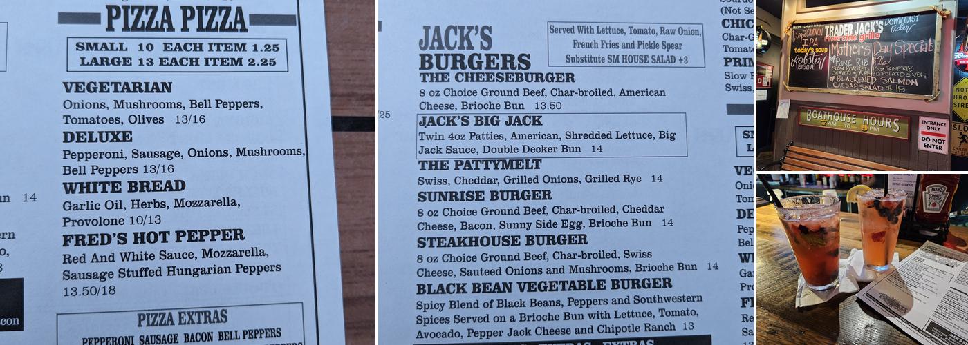Trader Jack's Riverside Grille Menu