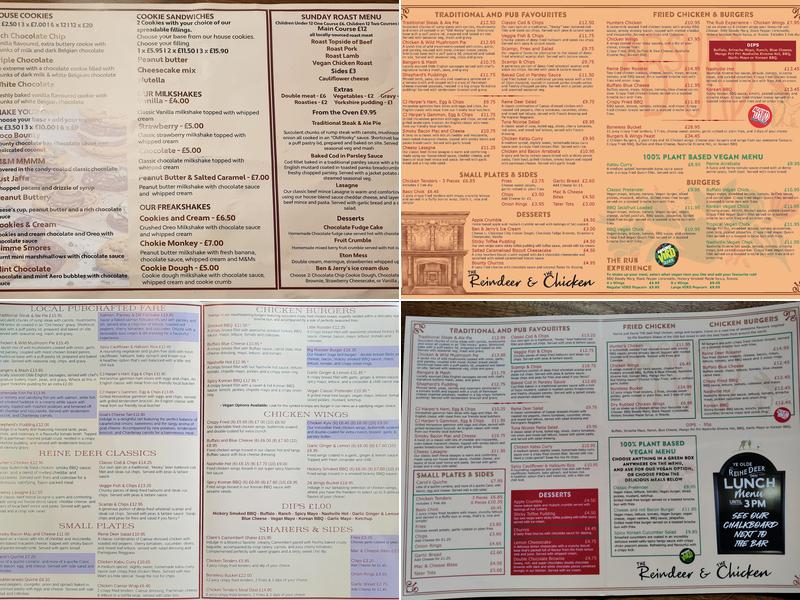 Ye Olde Reine Deer Inn Menu