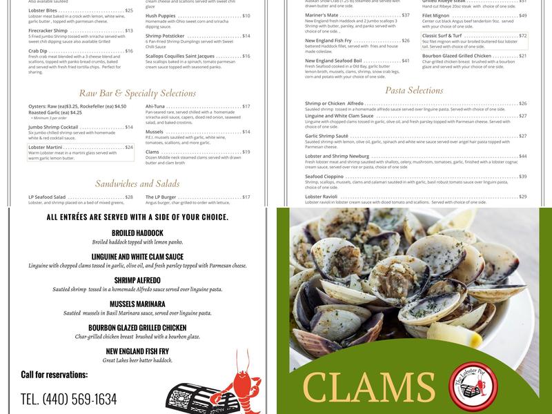 The Lobster Pot Menu