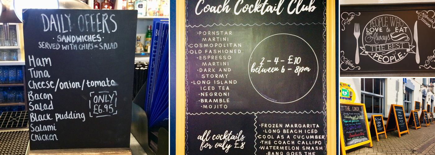 The Coach and Horses Banbury Menu