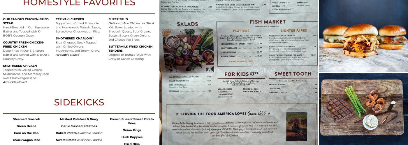 K-BOB'S Steakhouse Clovis Menu