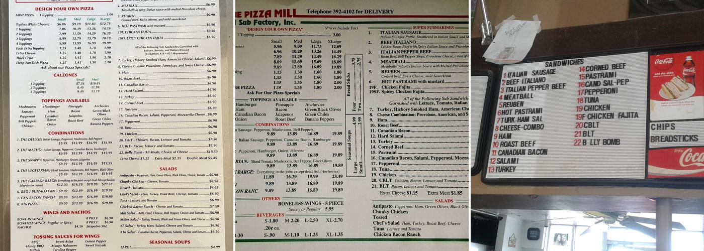 Pizza Mill & Sub Factory (Hobbs) Menu