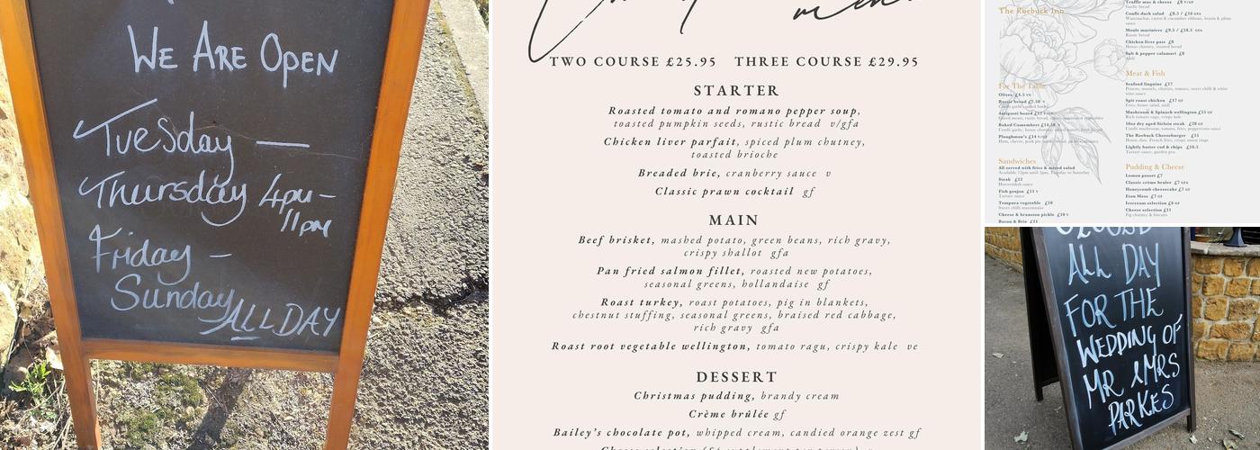 The Roebuck Inn Menu