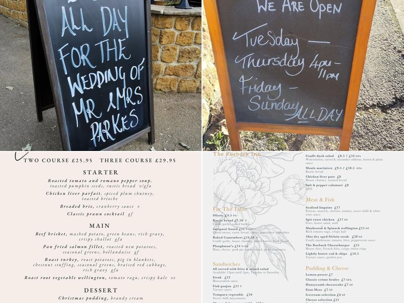 The Roebuck Inn Menu
